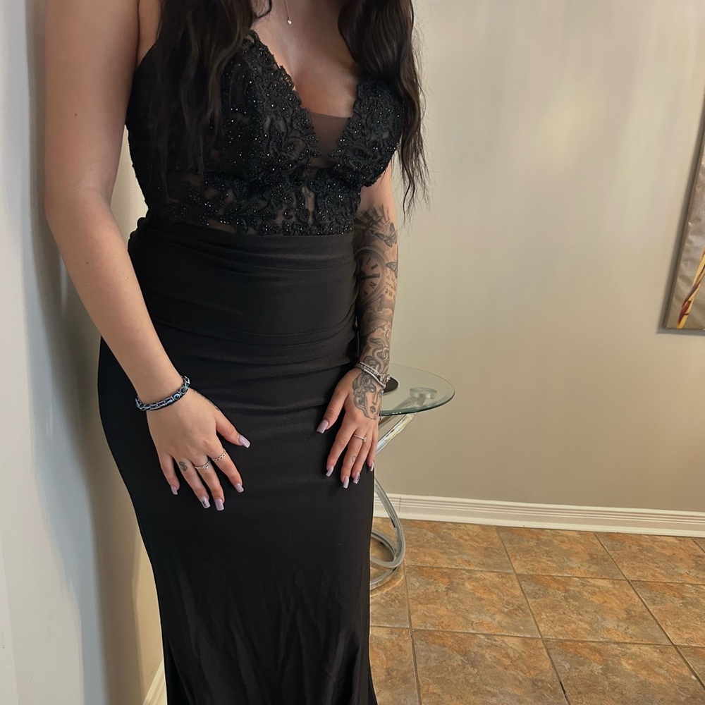 Elegant Black Beaded Gown
